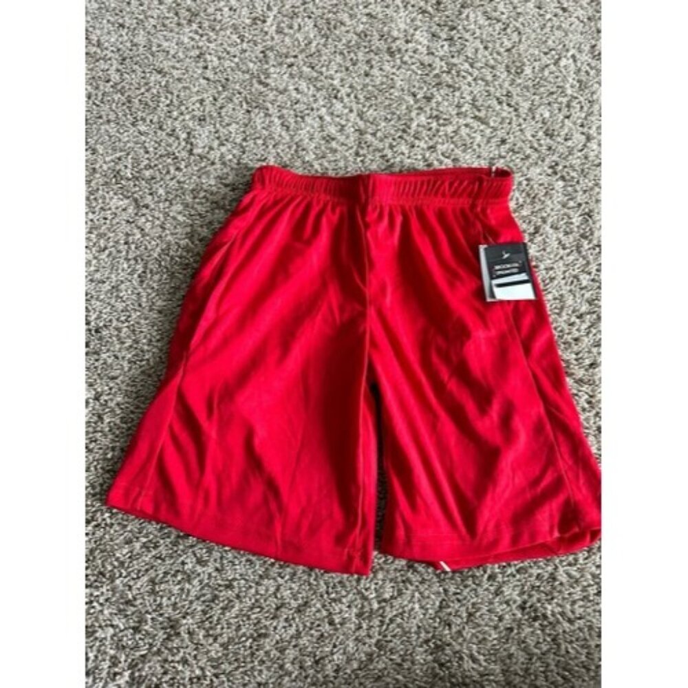 Brooklyn Unlimited Boys Basketball Shorts Red Pocket Elastic Waist Size Small